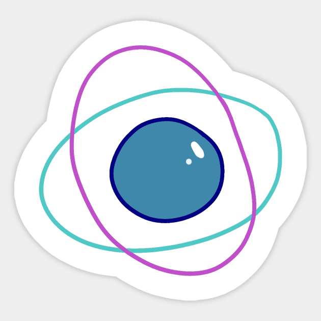 Atom-like Planet Sticker by saradaboru